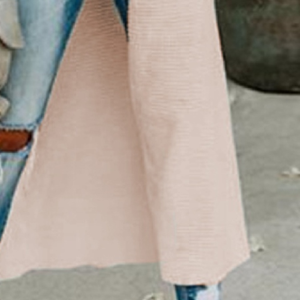 'M' Apricot Waffle Knit Button Pocket Cardigan - Picture 5 of 5